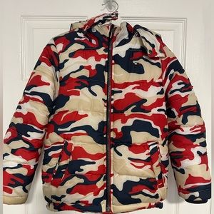 Tommy Hilfiger Boys Camo Puffer Jacket In Size 7
